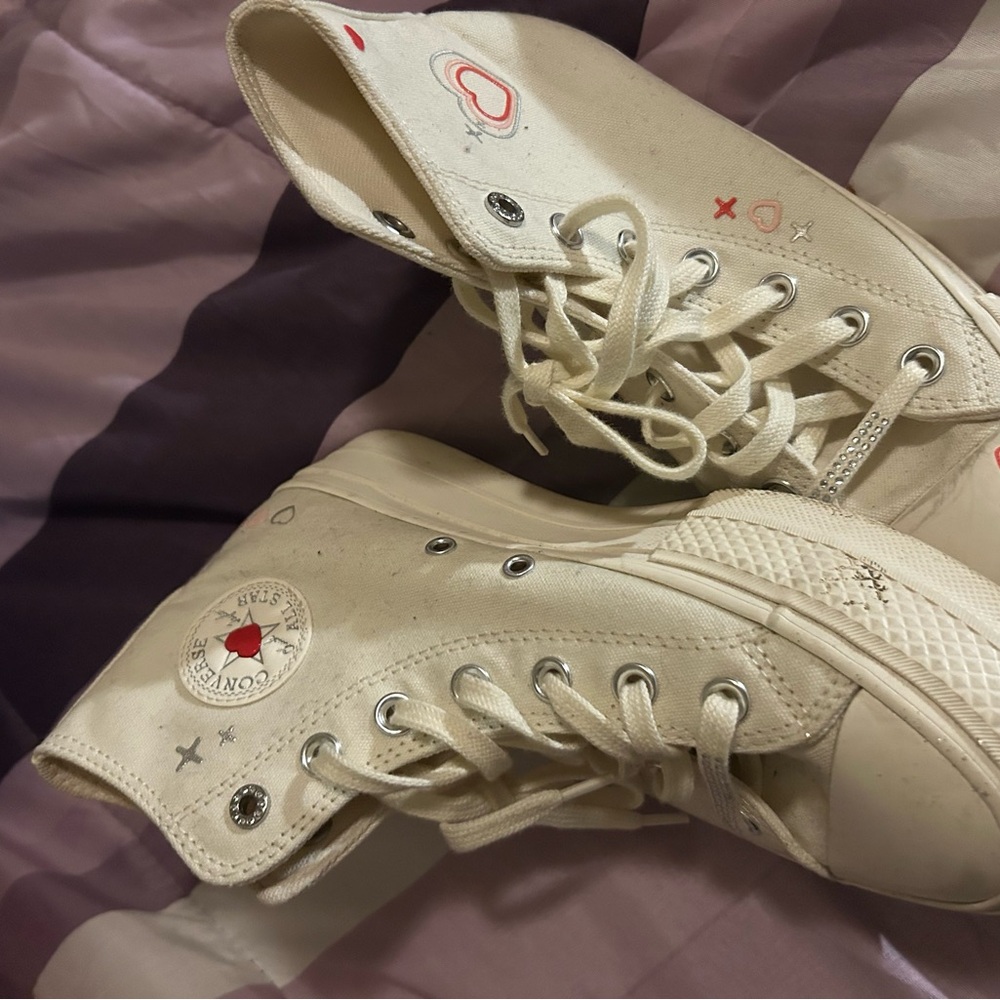 Converse Cream High-Top Sneakers